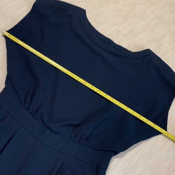 ELIZA J  Jumpsuit Cap Sleeve Wide Leg pockets back zip closure navy women size 4 - Picture 10 of 16